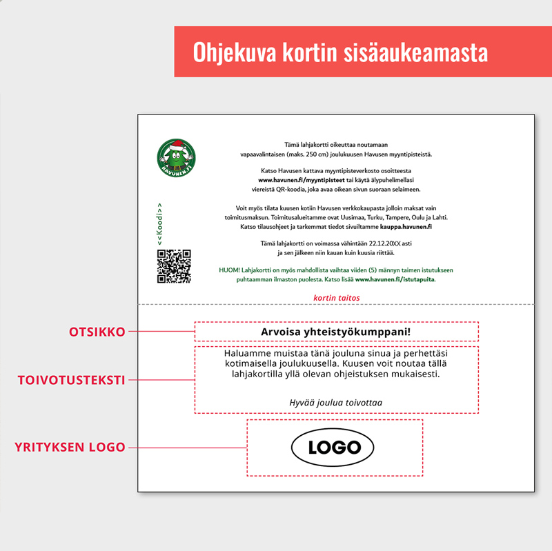 Joulukuusilahjakortti, kartonkinen - Image 21